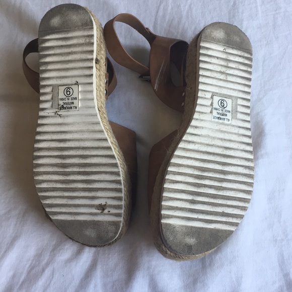 Soda Platform Ankle Strap Espadrille Sandals Tan 9 - Picture 5 of 7